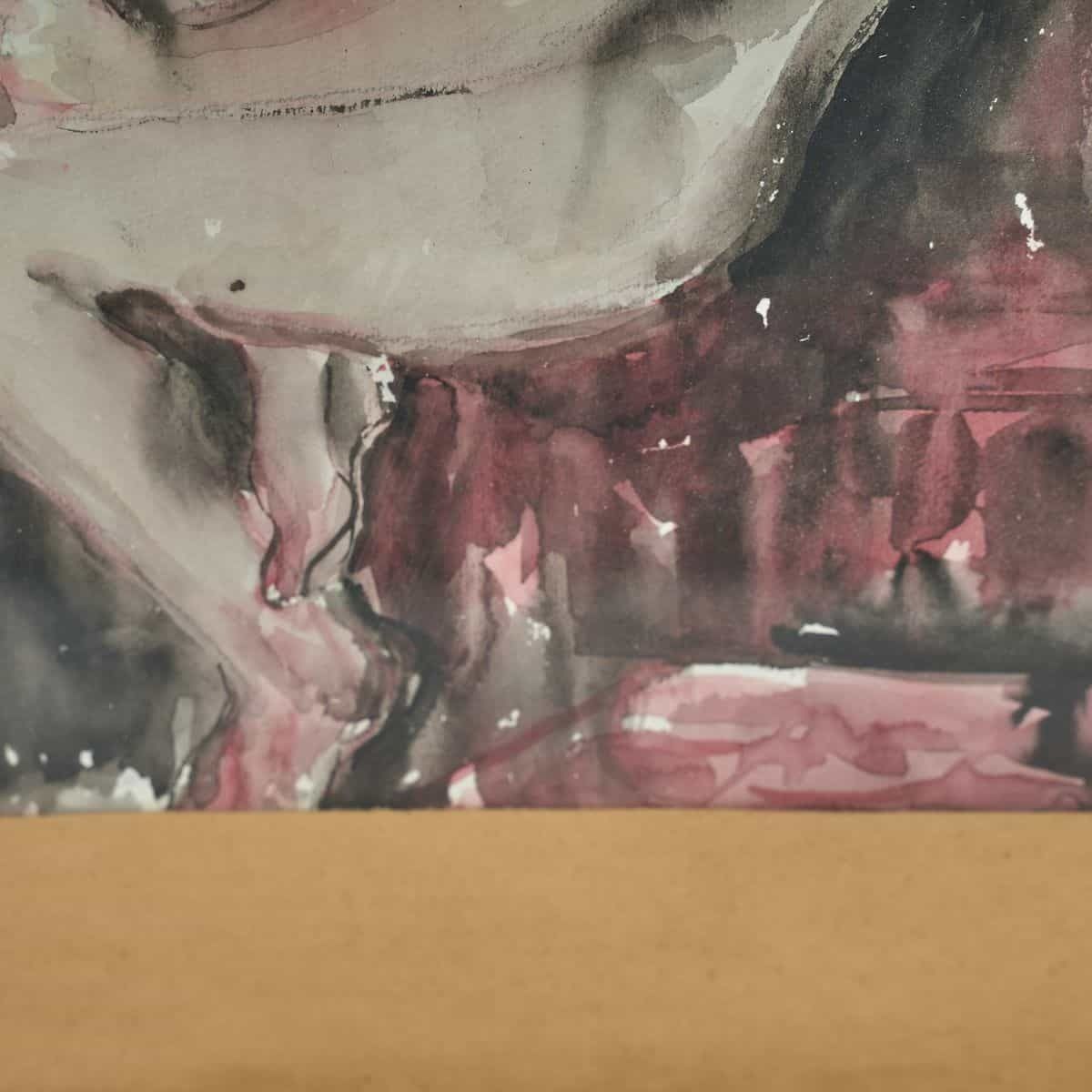 Watercolor Female Figure, Female Nude From The 1950s By Domenico Paduano photo for sale