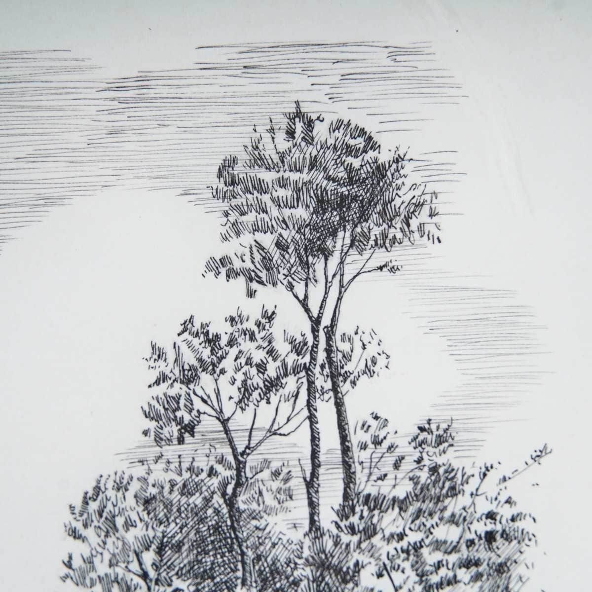 Refined Framed Ink Drawing From The 1970s On Paper From 1975 photo for sale