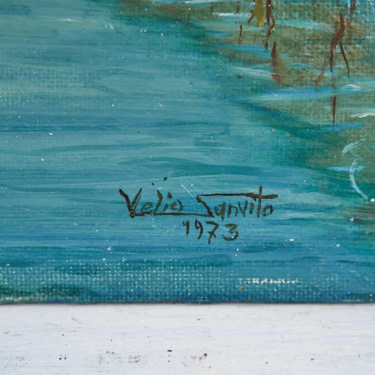 Oil On Canvas, Stupendous Water And Nature, 1973, By Velio Sanvito, 1970s photo furniture