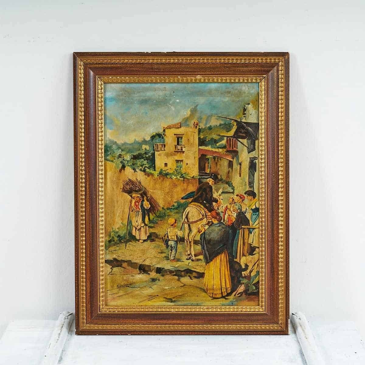 Painting On Wood, The Village Doctor, 1950s
