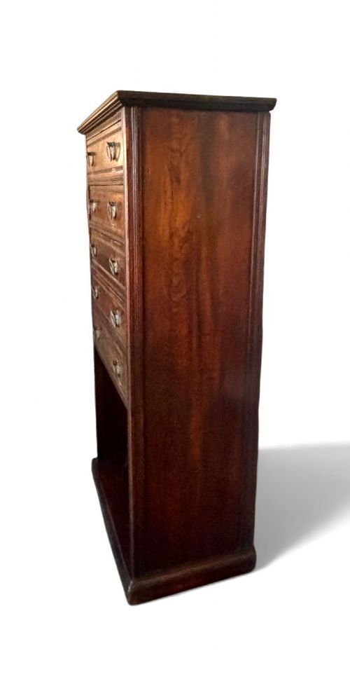 Early 20th Century Mahogany Tall And Narrow Chest Of Drawers photo furniture
