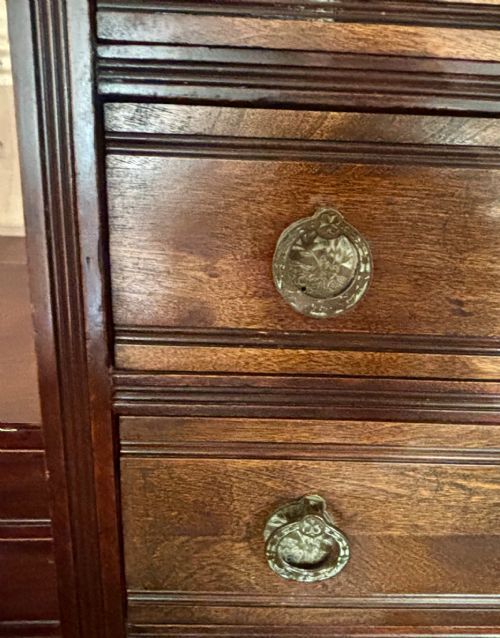 Early 20th Century Mahogany Tall And Narrow Chest Of Drawers photo vintage