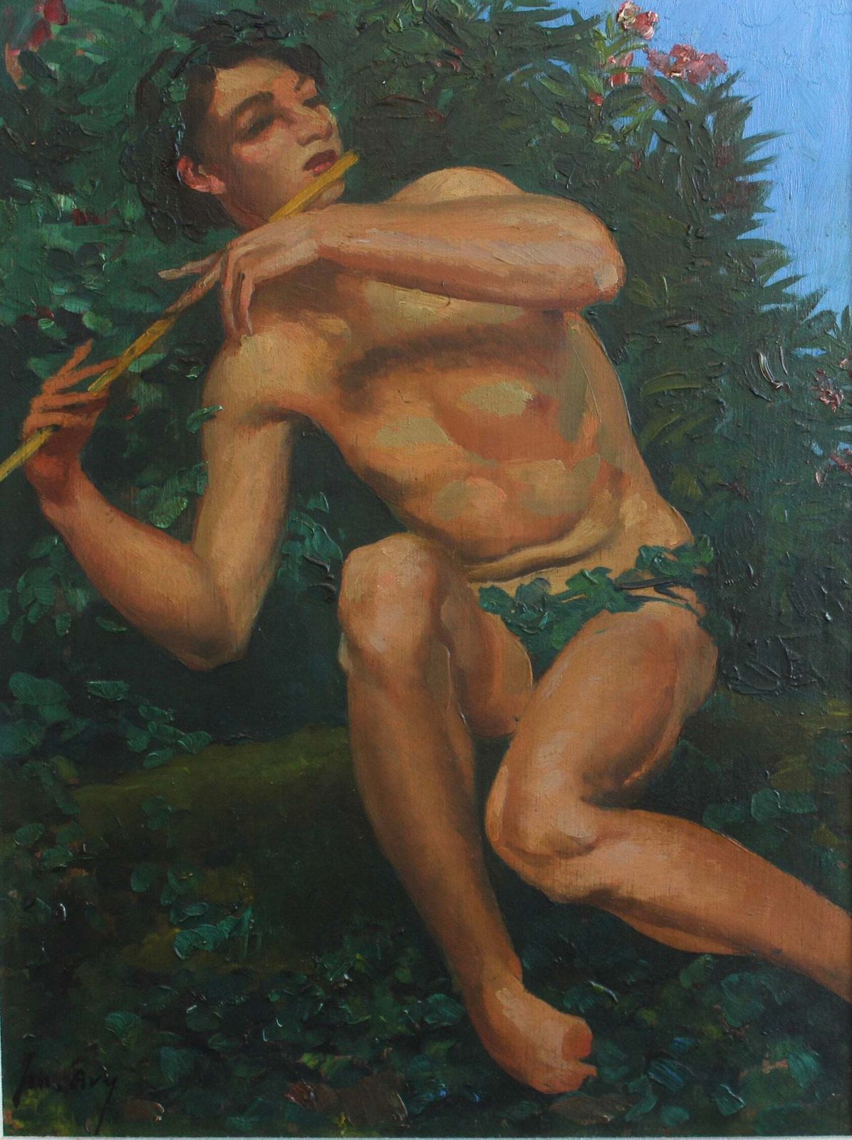 'The Young Shepherd With Pan Pipe' By Joseph Marius Avy (Circa 1920s) photo furniture