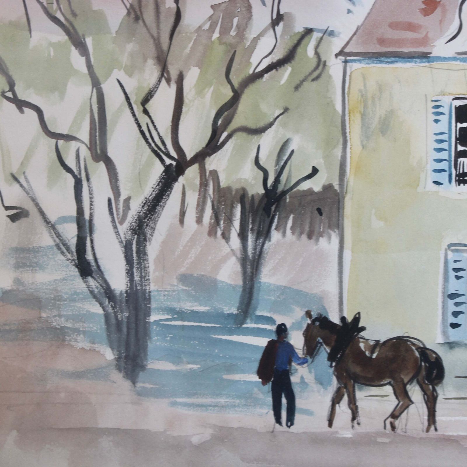 Art 'A Street In Beaune' By Yves Brayer (1961) photo