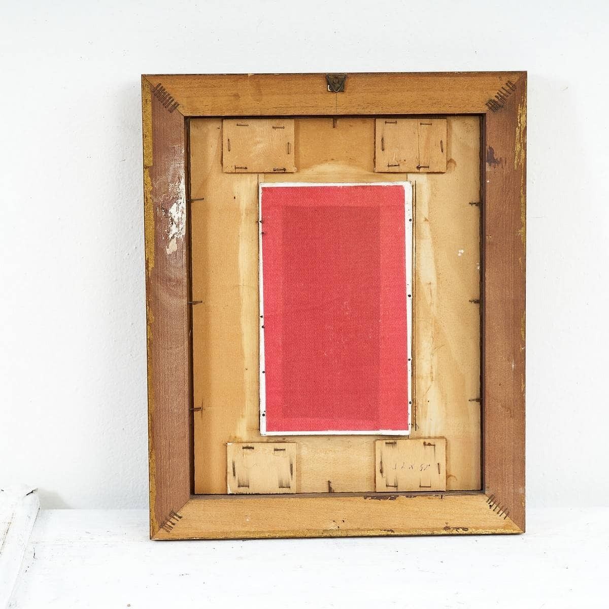 Floral Painting Frame Worked On Wood G. Dari, 1960s photo Art