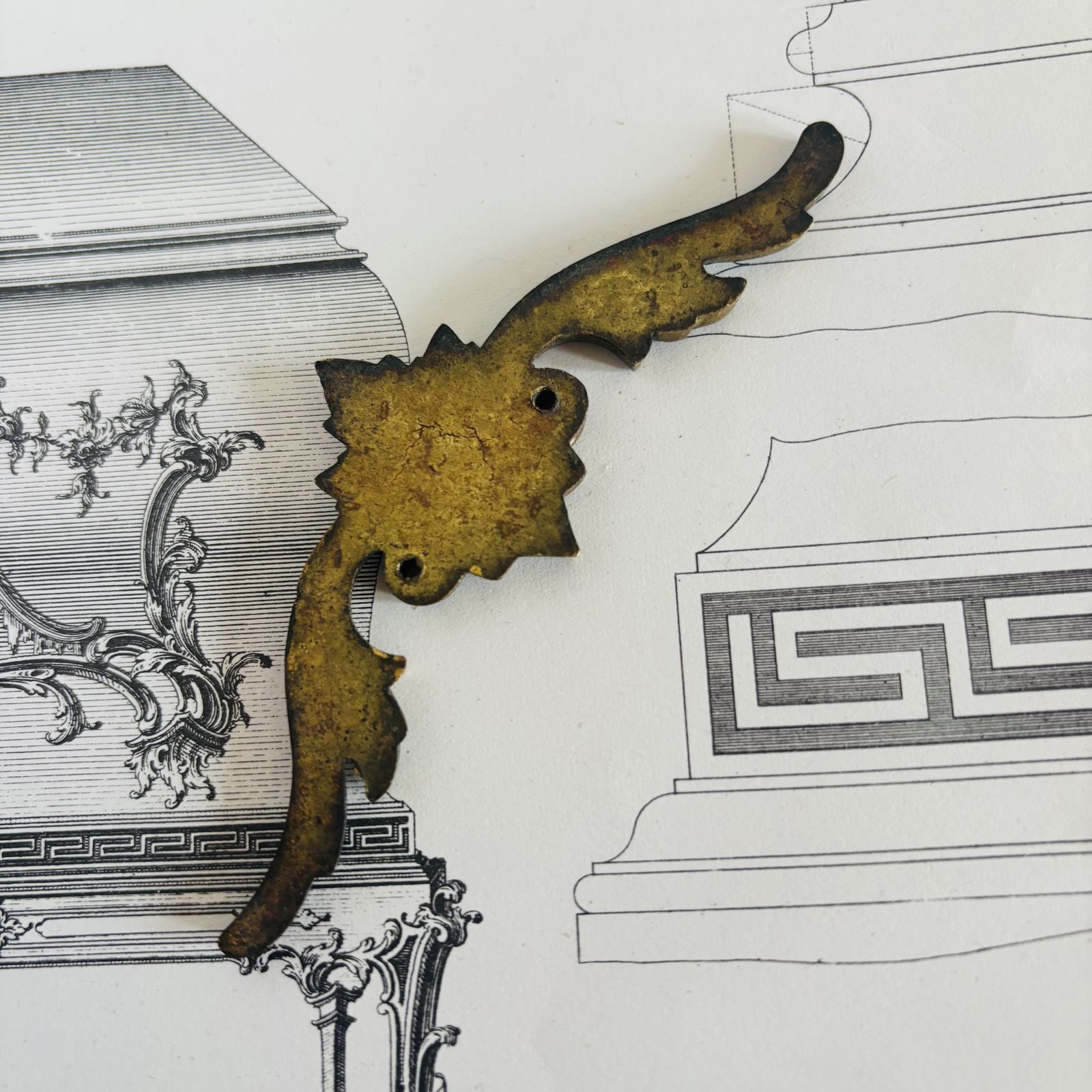 photo for sale Antique Small Decorative Brass Plaques