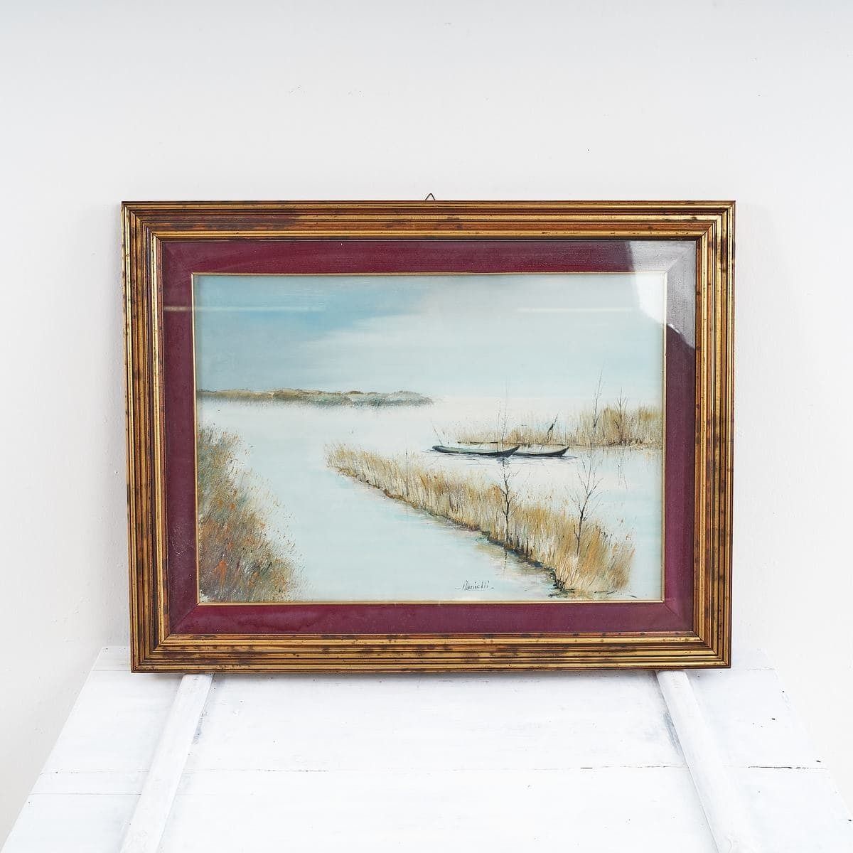 Oil On Canvas Enchanting Watercolor Landscape By Wilmer Marinelli