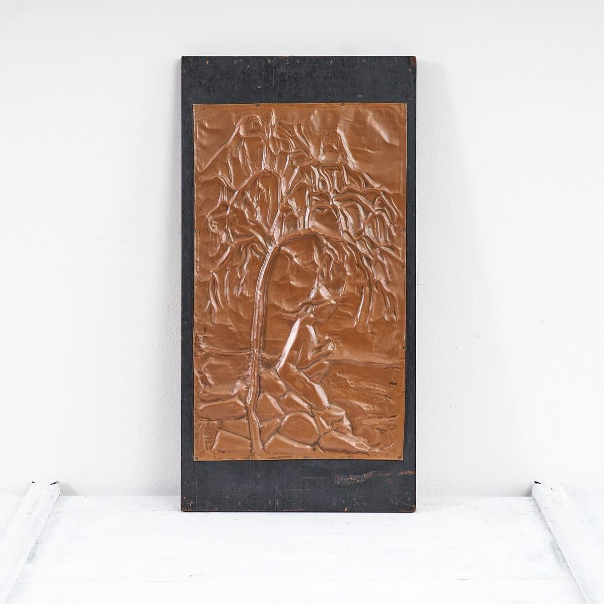 Gedreven Koperen Paneelsculptuur Met Natuurmotieven, Jaren 1970
