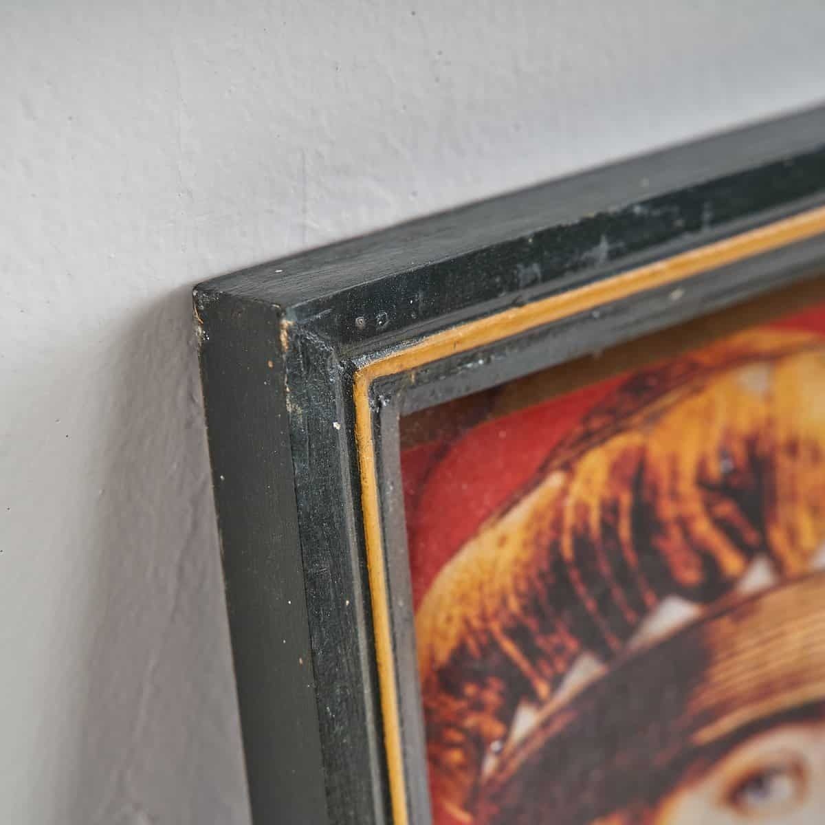 Vintage Coca Cola Wooden Framed Sign With Advertisement, 1980s photo for sale