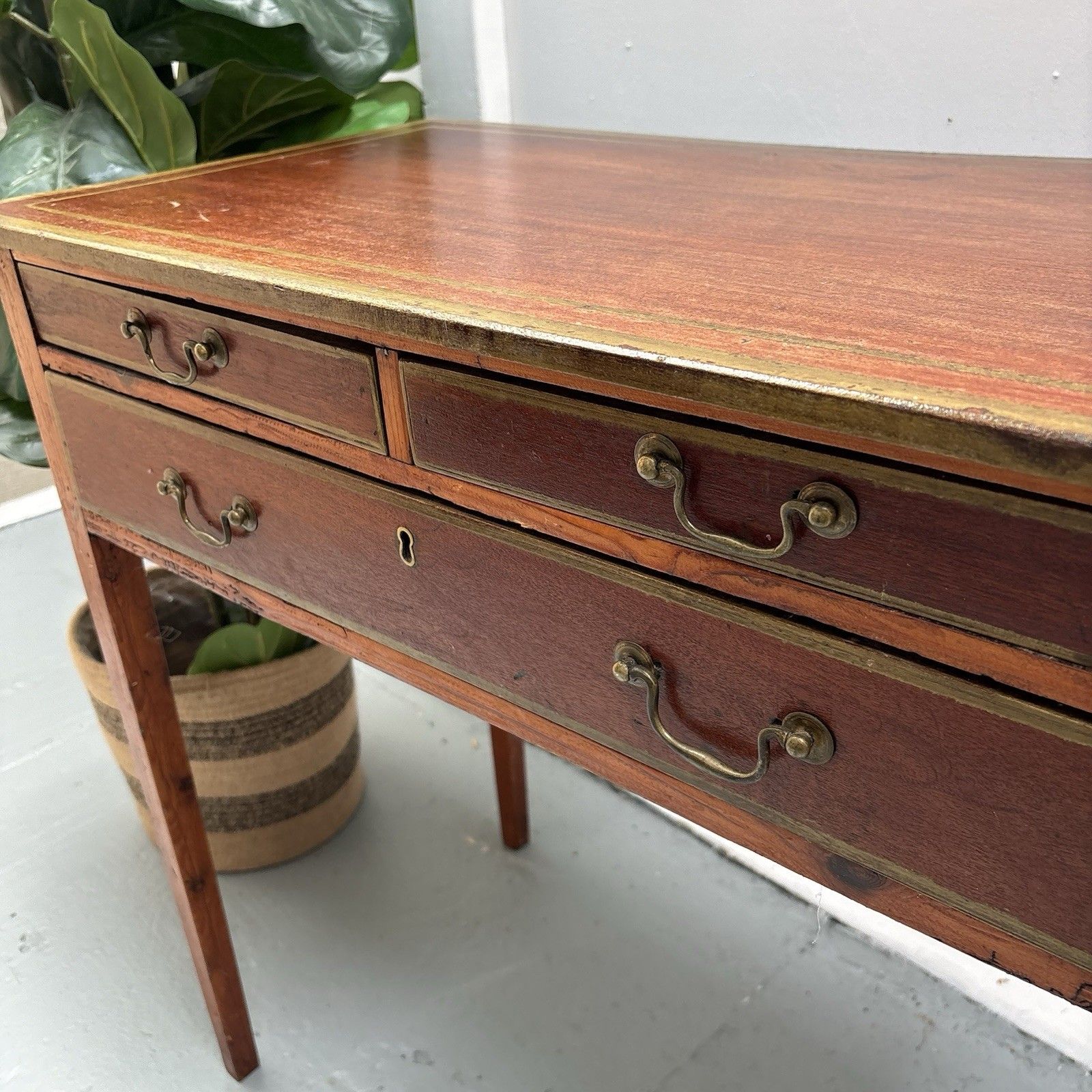 Early 20th Century French Mahogany & Painted Gilt Writing Desk Side Table photo buy