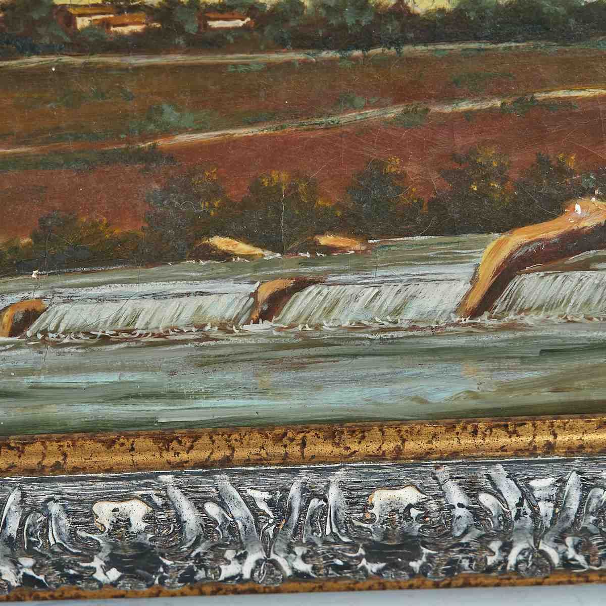 Oil On Canvas Enchanting Vintage Landscape Painting By Borsato N., 1940s photo Art