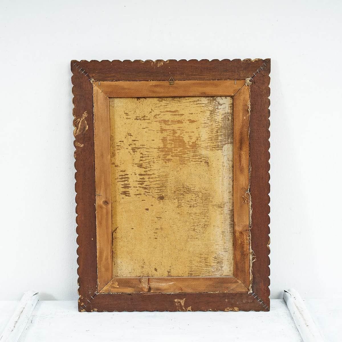 Oil On Antique Canvas “Virgin Girl Spinner”, Cuzco School, Work With Splendid Golden Frame photo 2364.0