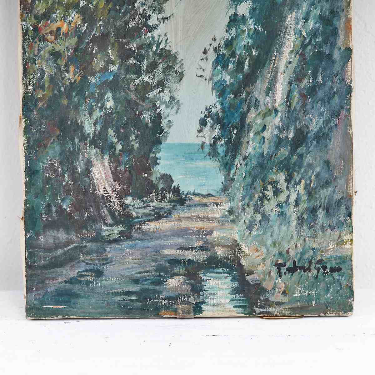 Oil On Canvas Suggestive Seascape In Oil By A Signature Of Del Greco photo furniture