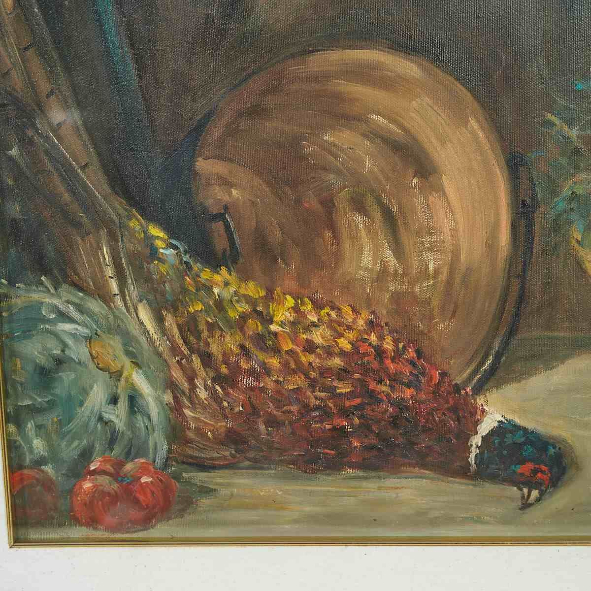 Oil Painting By R. Del Greco Fascinating Still Life With Delicacies photo for sale