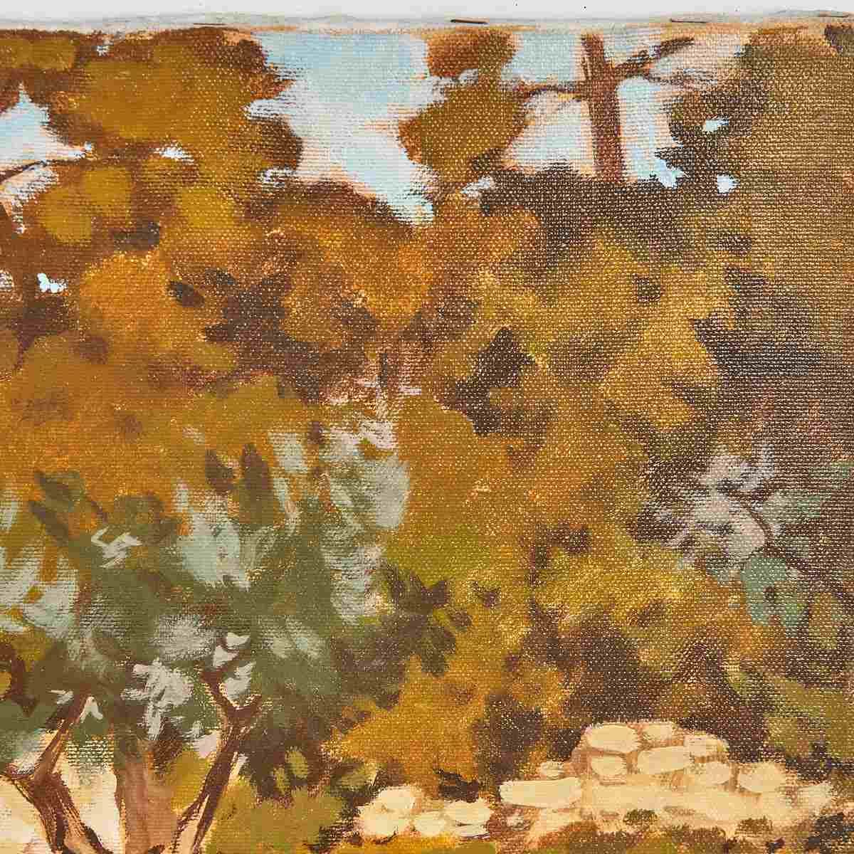 Oil On Canvas Rural Landscape By Unidentified Artist, 1980s photo for sale