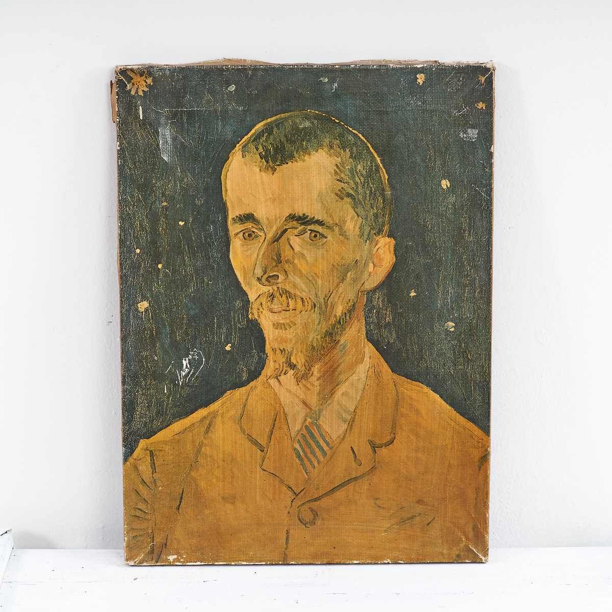 Vintage Reproduction On Canvas Vincent Van Gogh “Eugene Boch”, 1950s