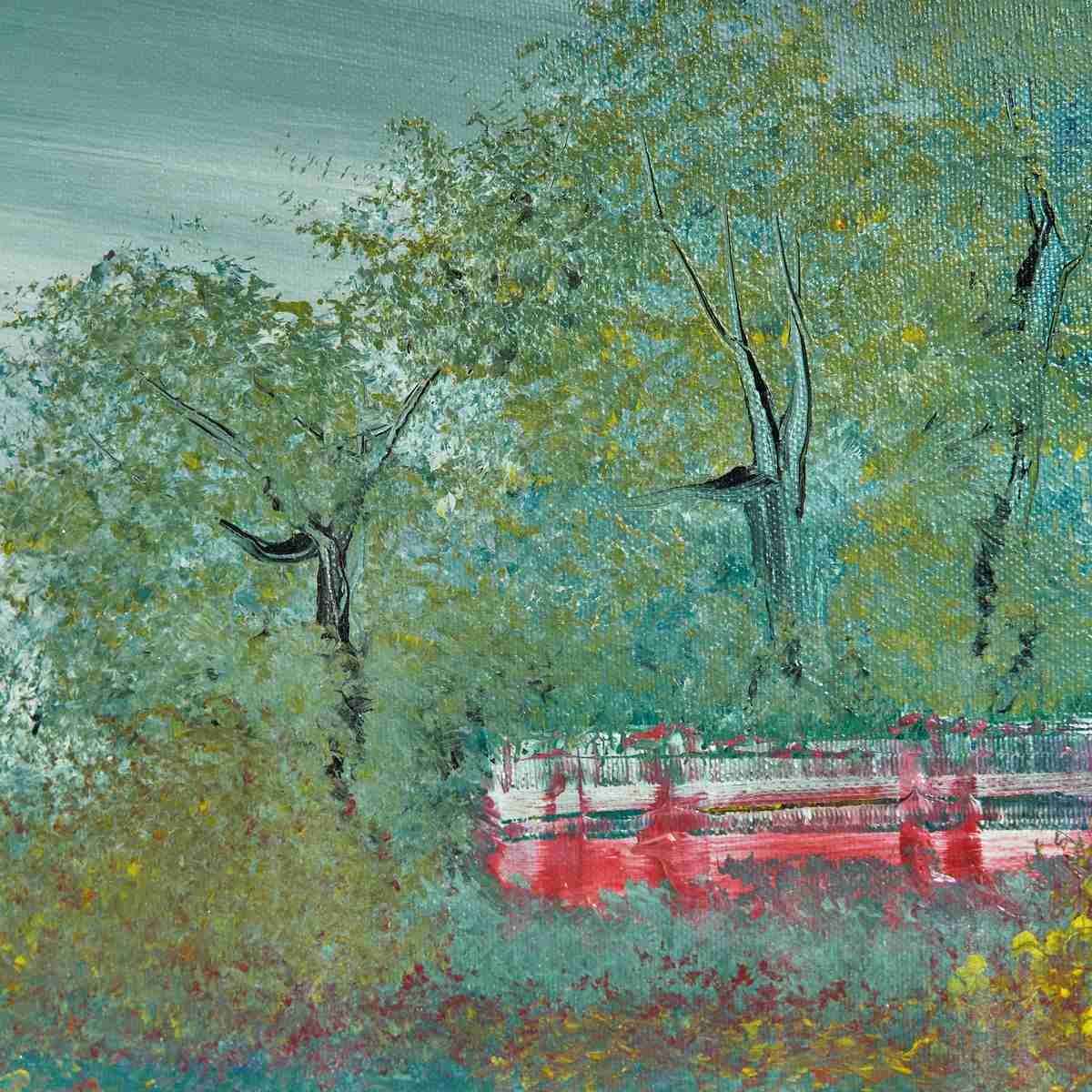 Oil On Canvas Landscape, Unidentified Signature photo Art