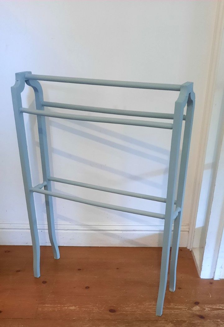 Vintage Tall Edwardian 5 Rod Freestanding Wooden Towel Rail photo 95.0