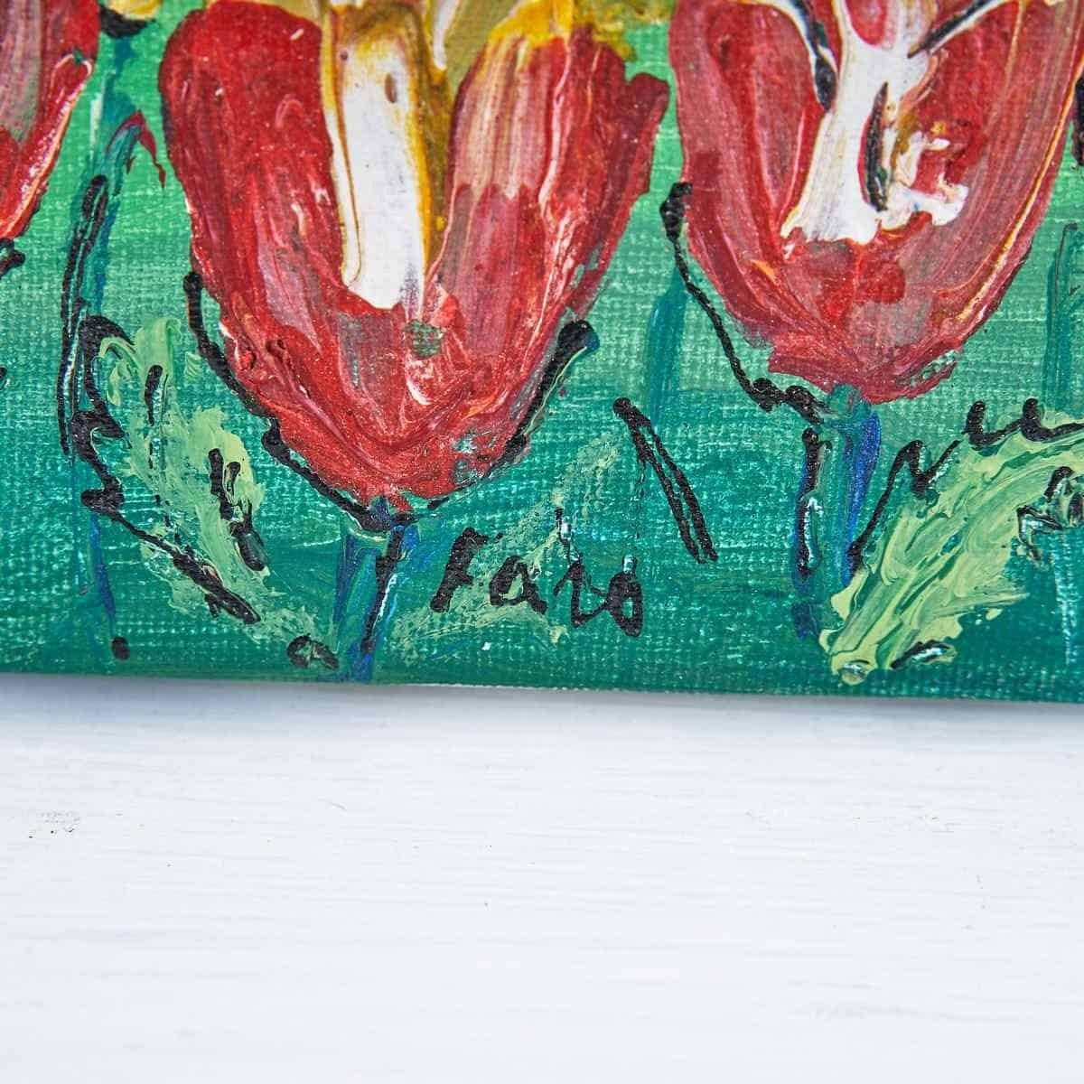 Oil On Vintage Canvas, Field Of Flowers photo furniture