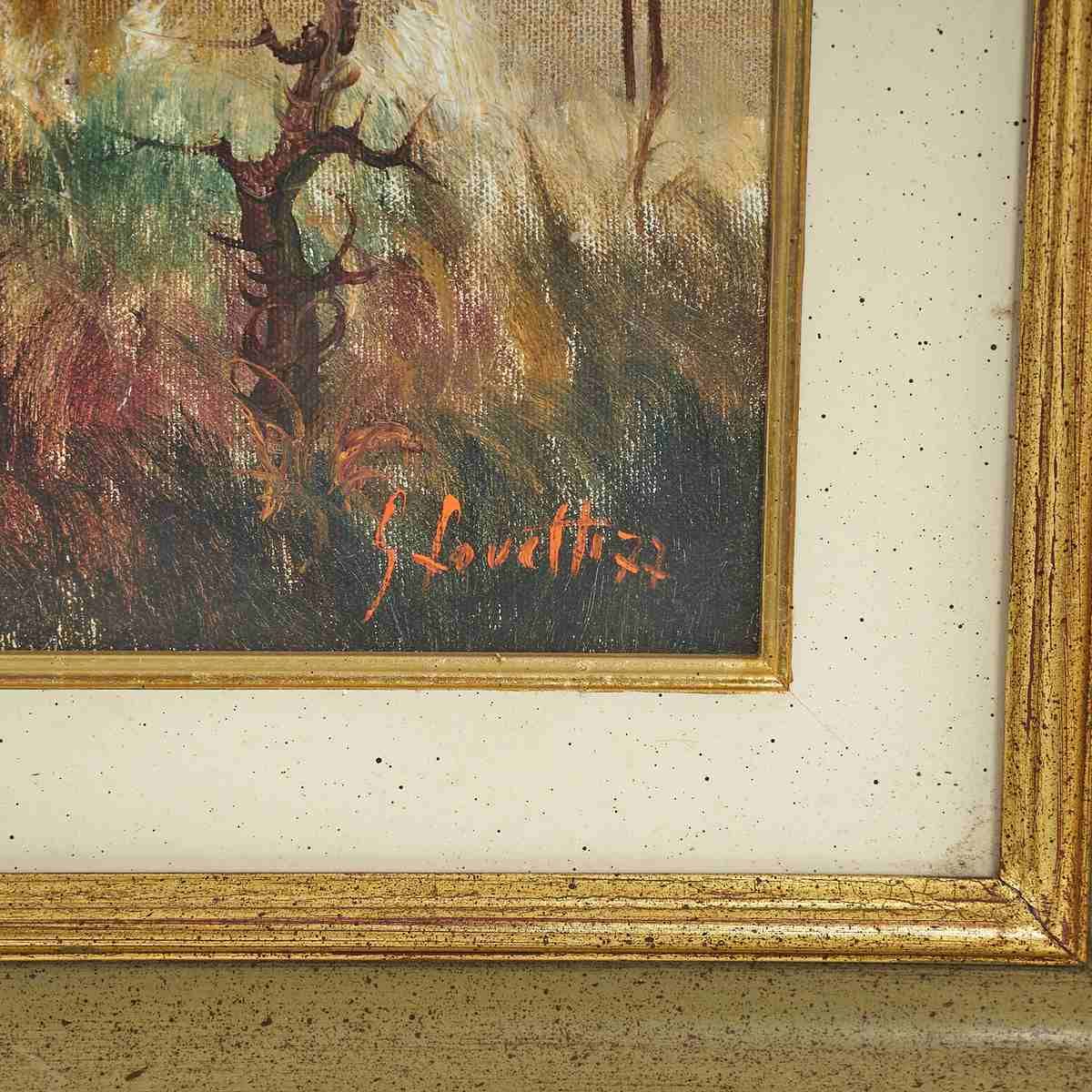 Oil Painting Giovanni Lovetti, Painter From Ferrara (Italy). photo furniture