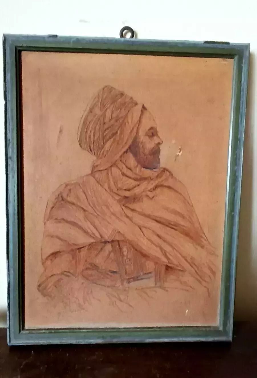 Ancient Drawing In Pencil Signed Gb Mascari Orientalist