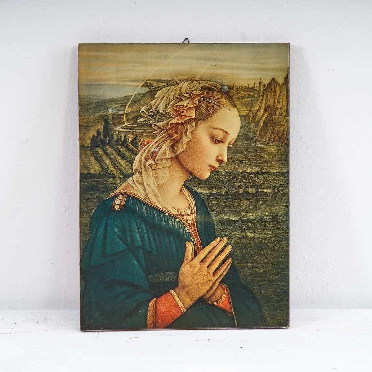 Refined Print Ancient Painting Representing A Maiden Of The Virgin.