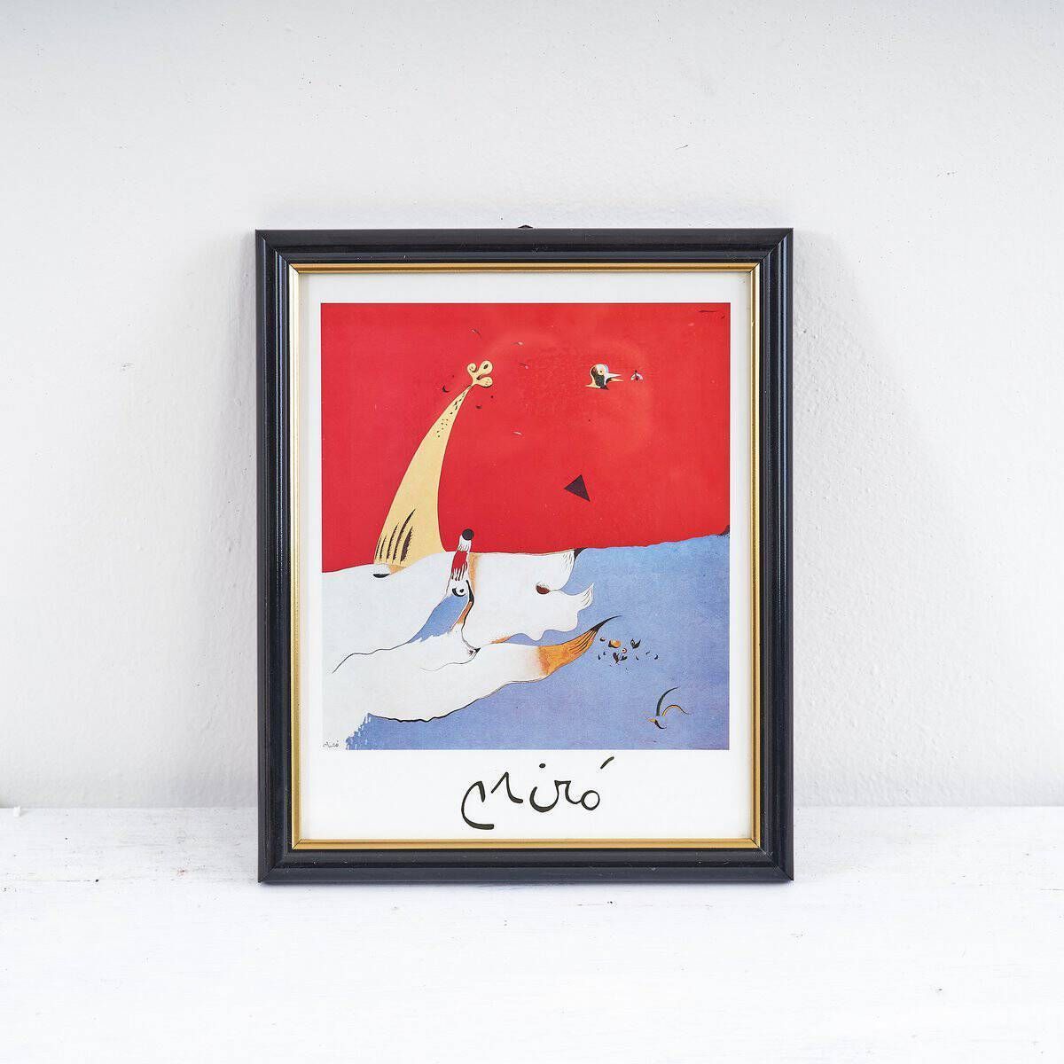 Poster Joan Miro'artwork By Joan Mirà³ In Elegant Frame, 1980s.