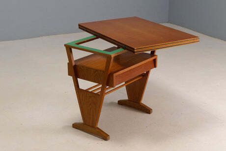 Salontafel, Mid Century, Uitklapbaar Blad Met Lade, Jaren 1960–1970, Tsjecho Slowakije photo vinterior