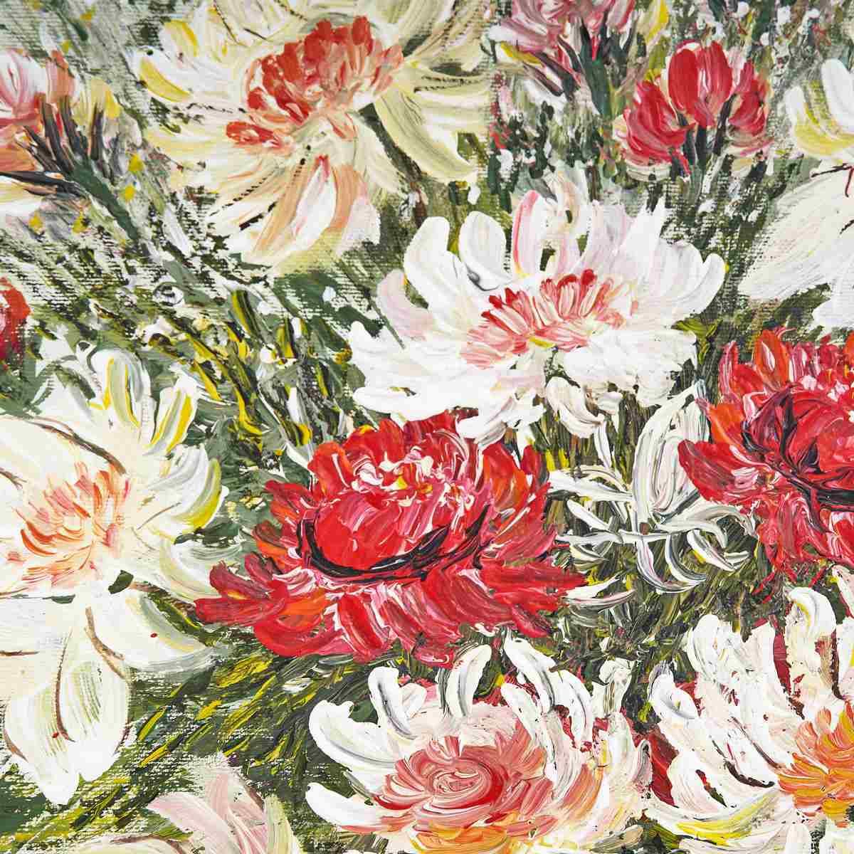 Floral Oil On Canvas By Costanza Mantovani photo for sale