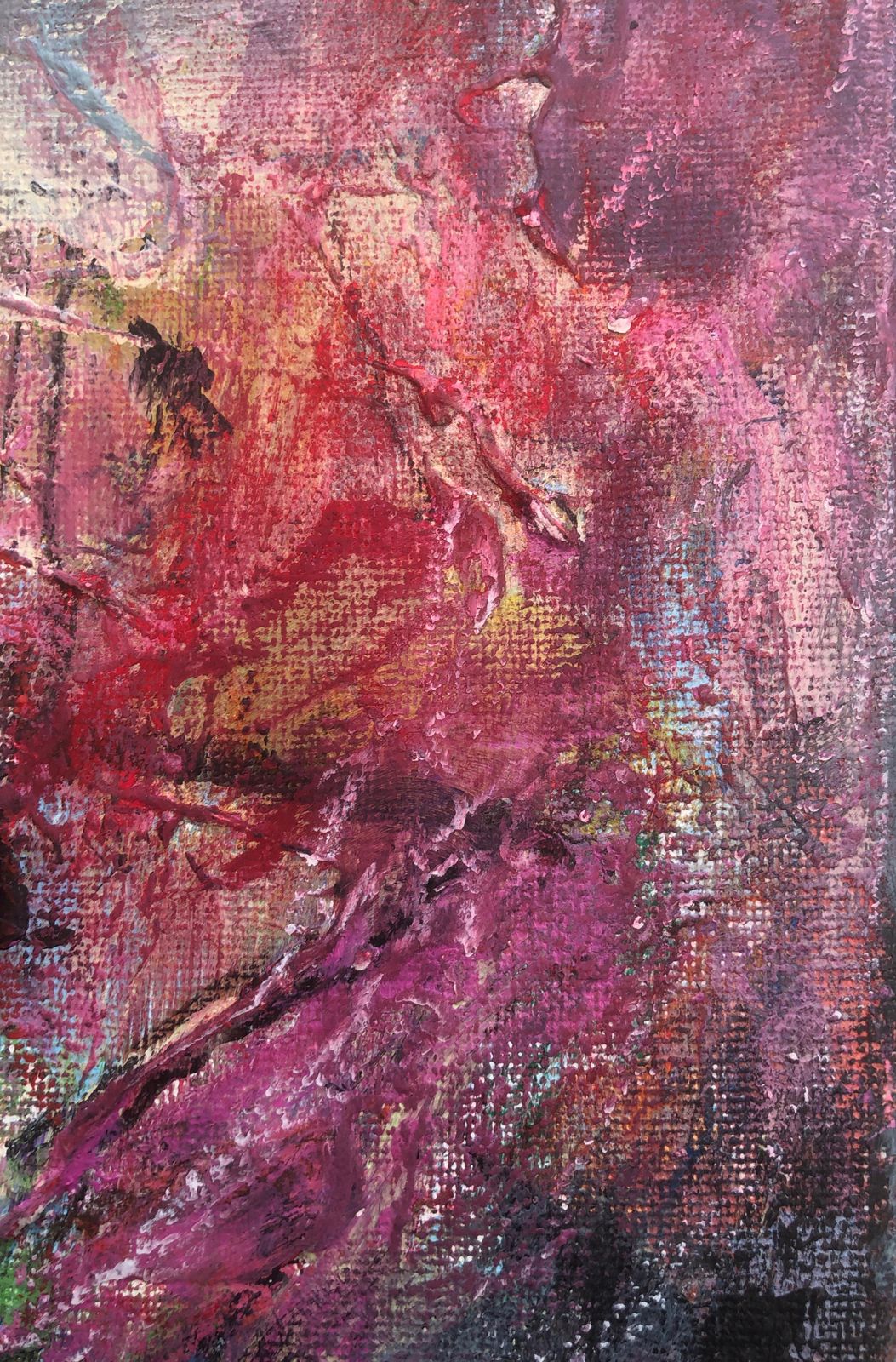 Nerea Caos, figure féminine nue expressionniste verticale, peinture à l'huile espagnole contemporaine abstraite, 2023 photo Art