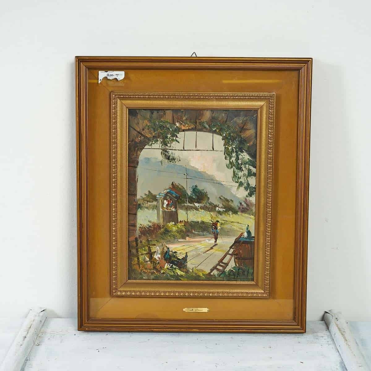 Vintage Oil Painting, Signed By Aldo Pironti, Country House