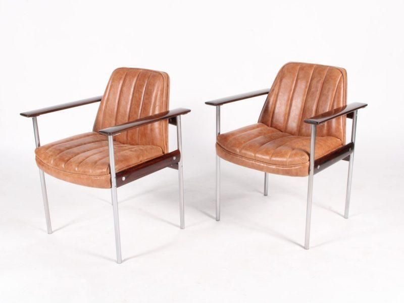 Superb Set Of Newly Restored Midcentury Norwegian Armchairs By Dokka Møbler
