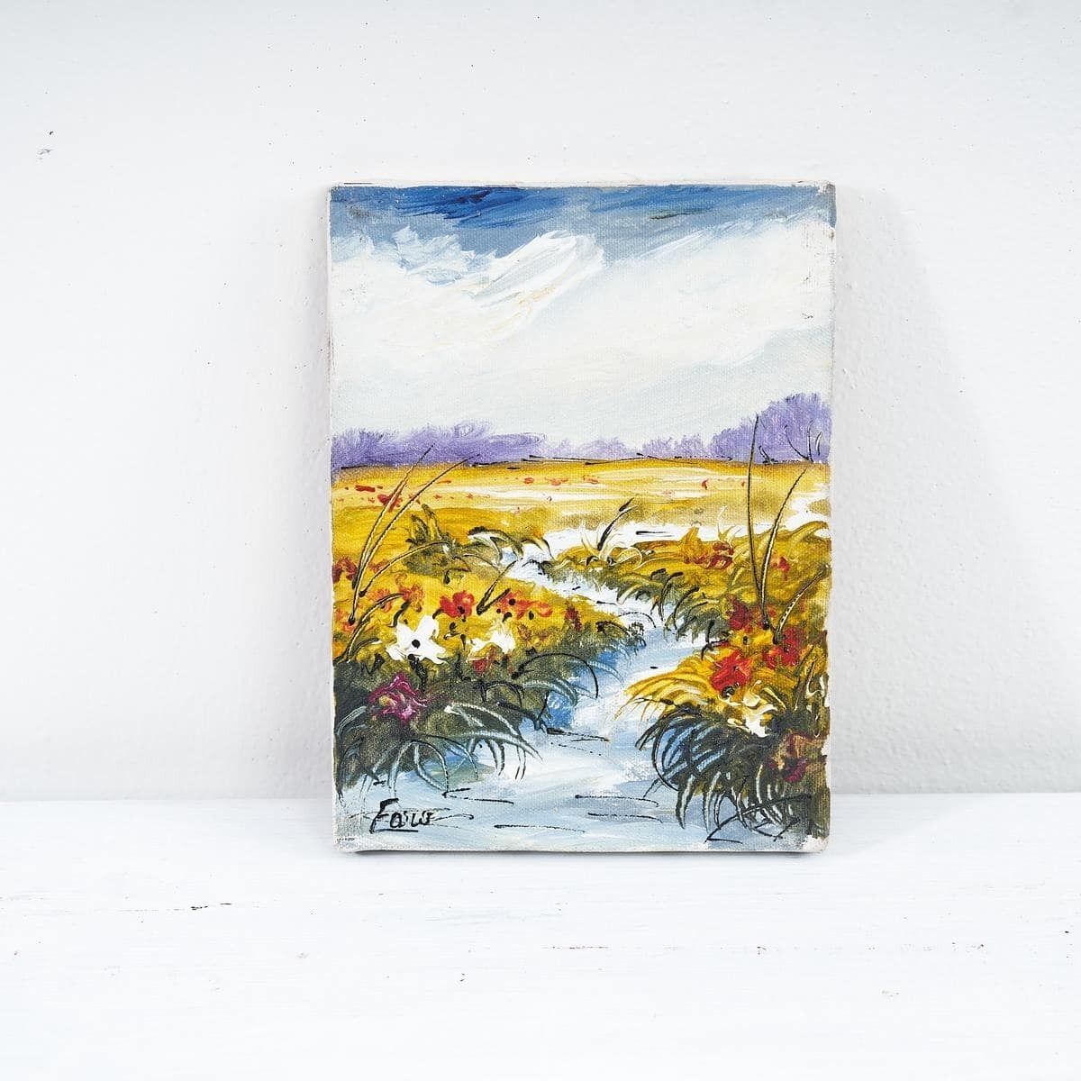 Oil Painting On Canvas Elegant Floral Painting From The 1960s, 1980s