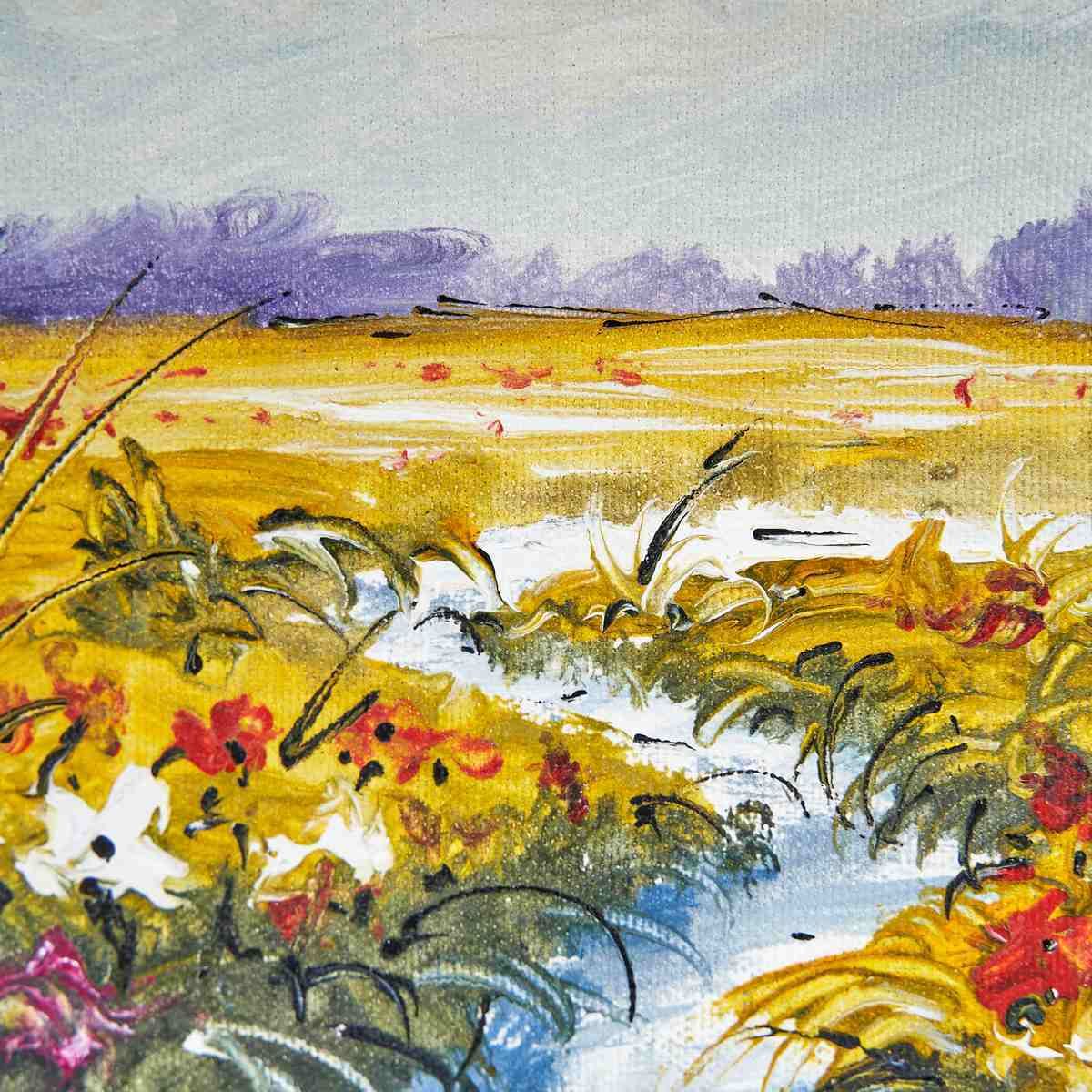 Oil Painting On Canvas Elegant Floral Painting From The 1960s, 1980s photo for sale