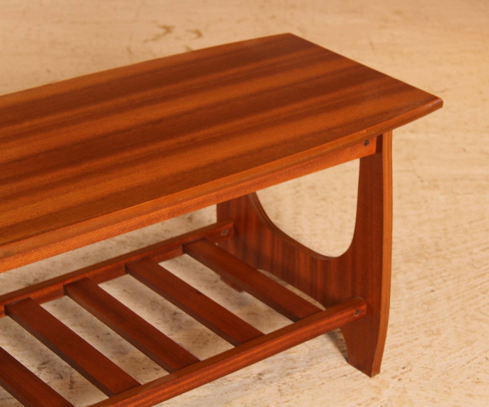 Mid Century Mahogany Coffee Table With A Magazine Rack, Circa 1960s photo Furniture