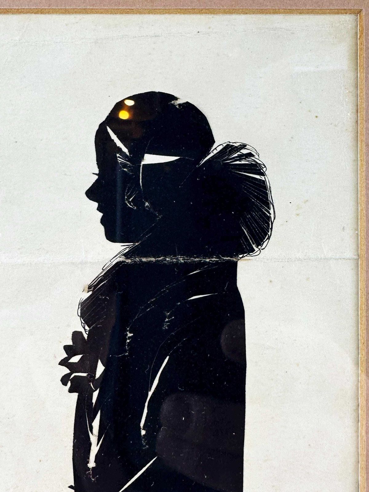 A Pair Of Silhouette Paper Cut Ladies By Artist Baron Scotford 1931 photo vinterior
