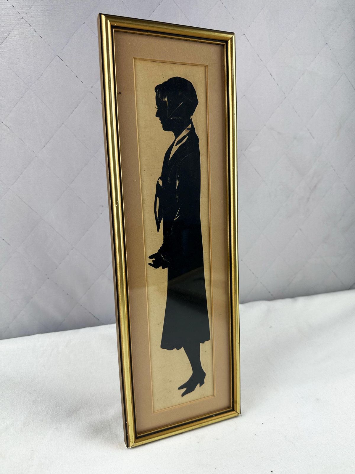 149.0 A Pair Of Silhouette Paper Cut Ladies By Artist Baron Scotford 1931 photo