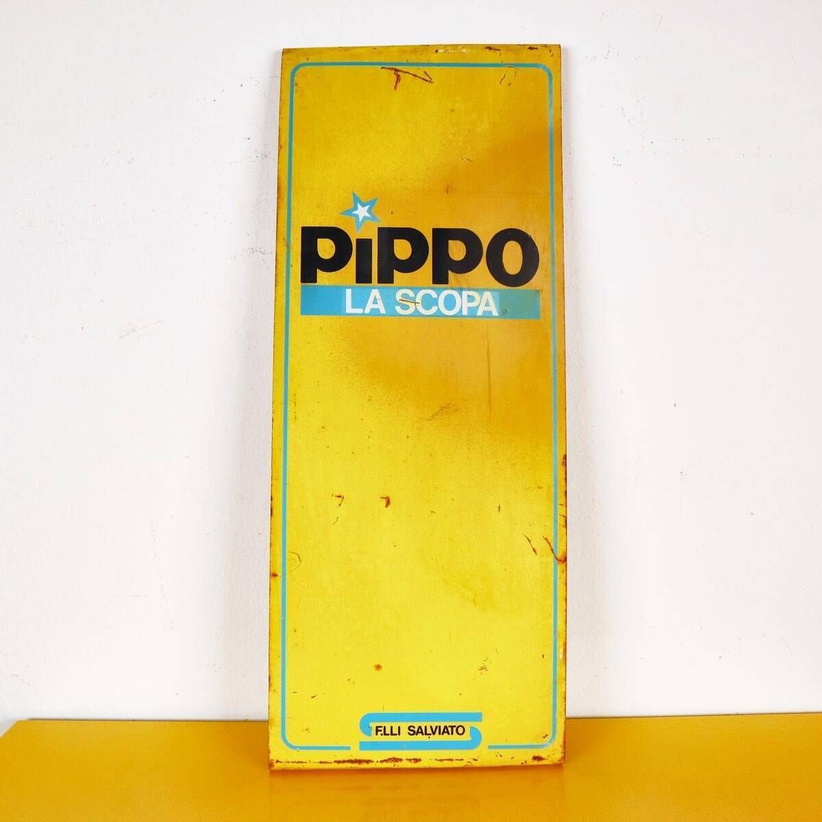 Vintage Pippo La Scopa Metal Sign