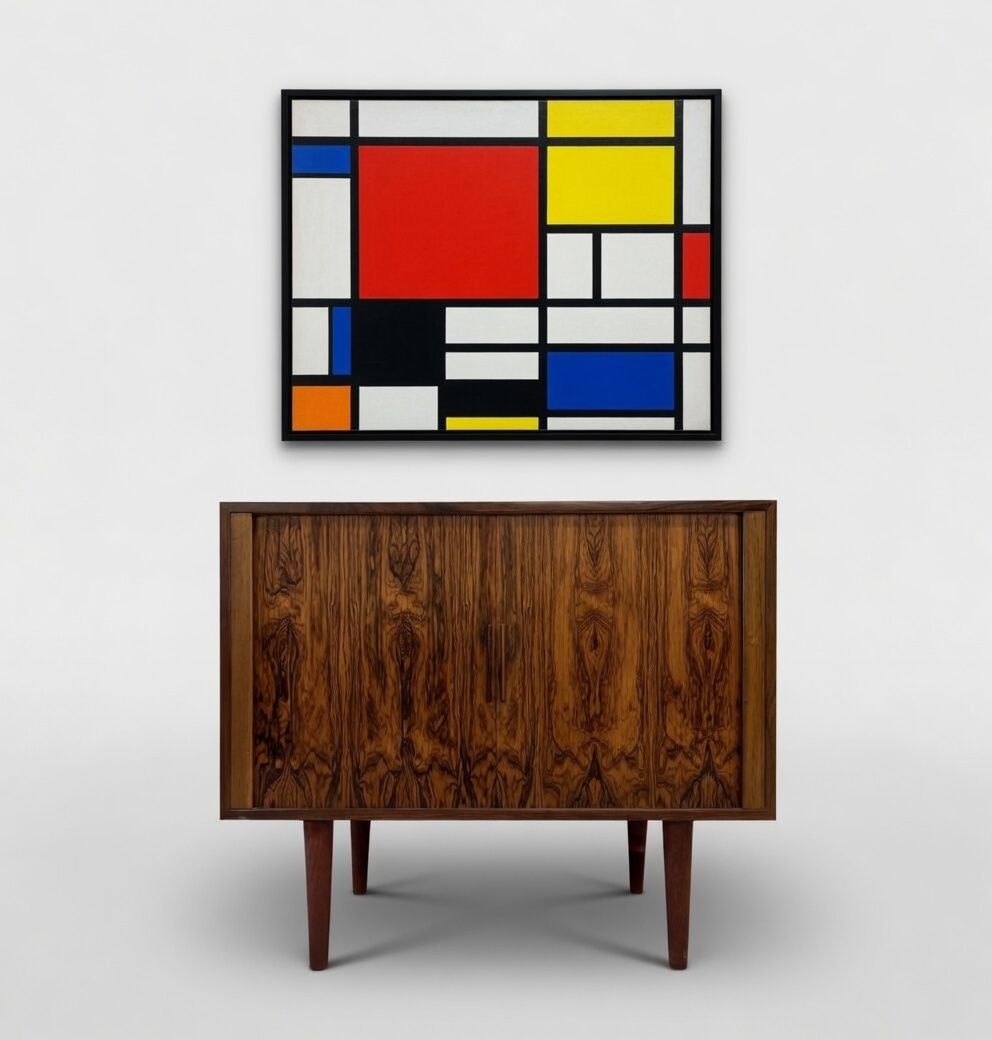 Rosewood Tambour Cabinet By Kai Kristiansen For Feldballes photo furniture