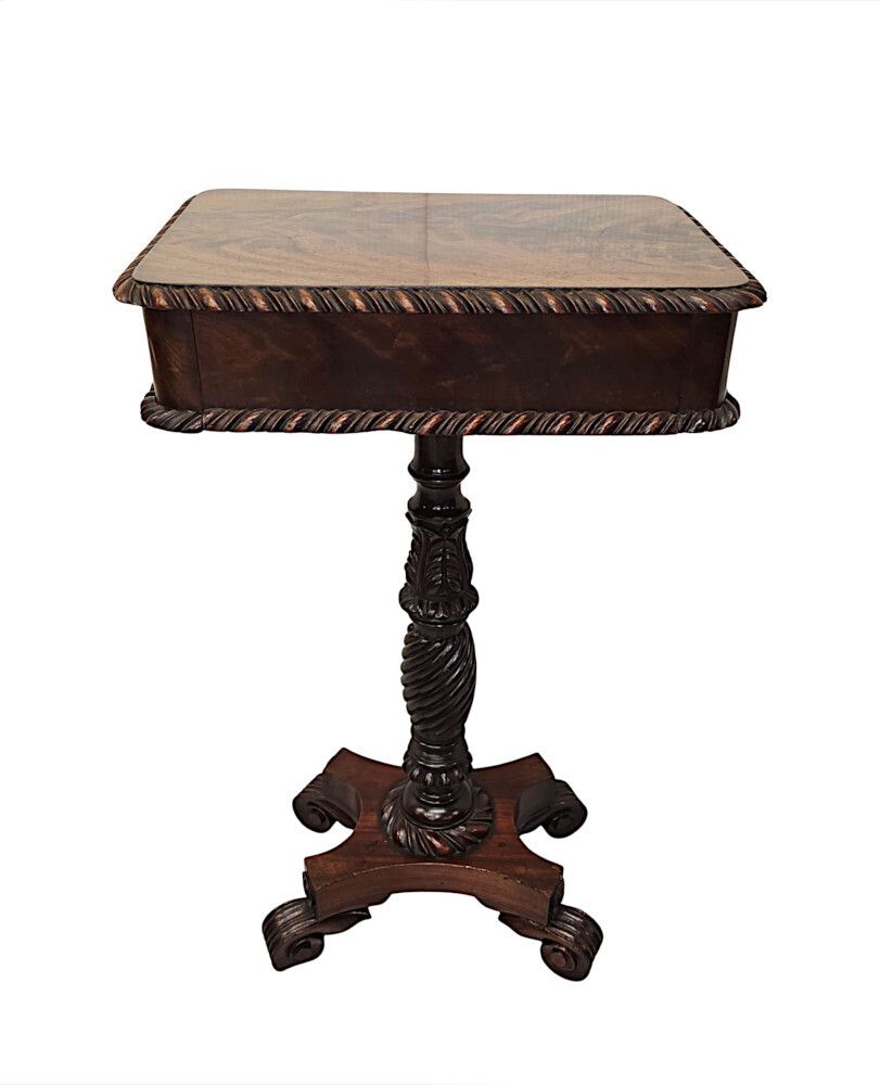 A Very Rare Early 19th Century Regency Small Lamp Or Occasional Table With Carved Base