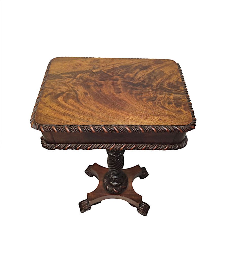 A Very Rare Early 19th Century Regency Small Lamp Or Occasional Table With Carved Base photo furniture