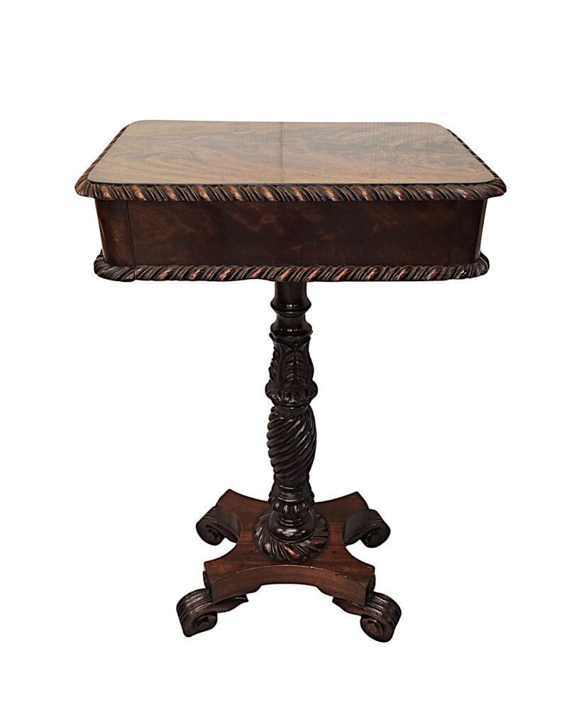 A Very Rare Early 19th Century Regency Small Lamp Or Occasional Table With Carved Base photo vinterior