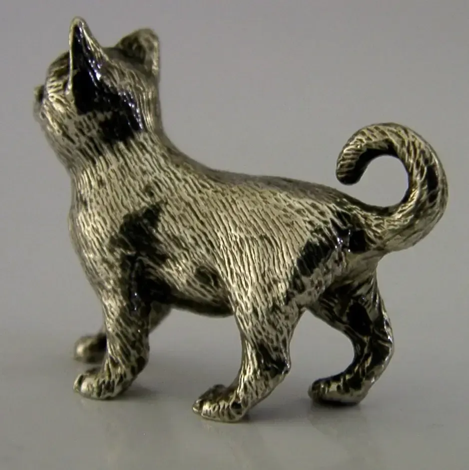 Figurine de chaton en argent sterling anglais, Londres, vers 1993, 18 g photo Art