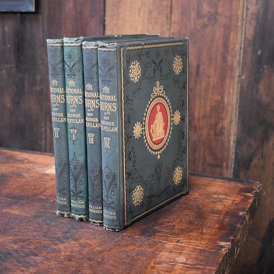 Antique 1896 National Burns By George Gilfillan Embossed Cover Set Of 4 Books