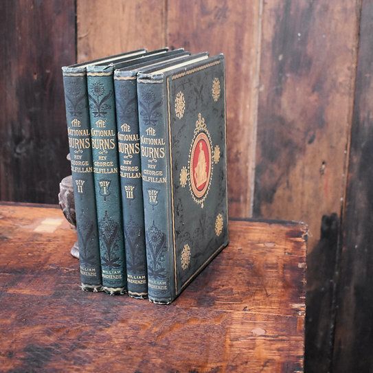 photo furniture Antique 1896 National Burns By George Gilfillan Embossed Cover Set Of 4 Books