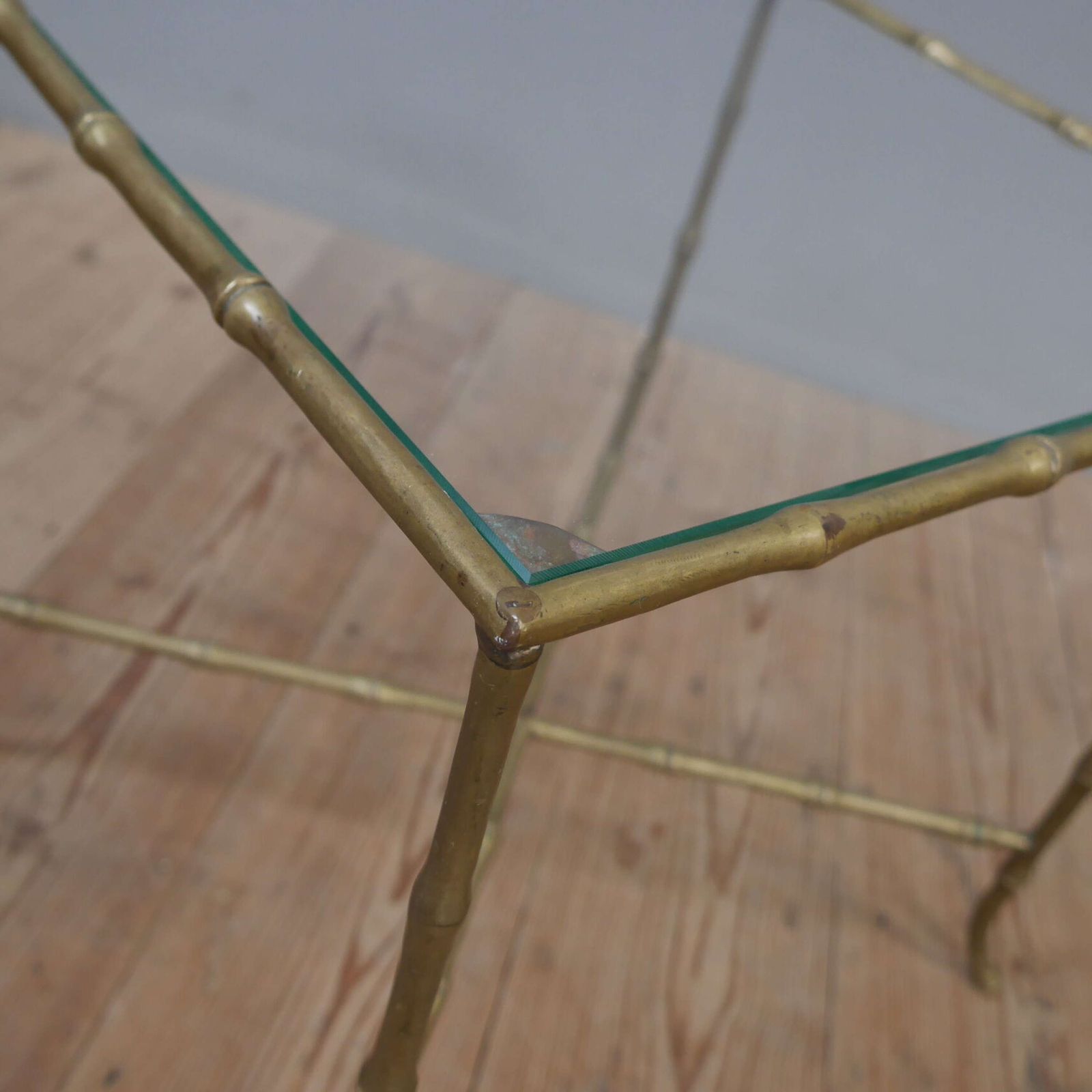Maison Bagues Faux Bamboo Brass Side Table photo Furniture