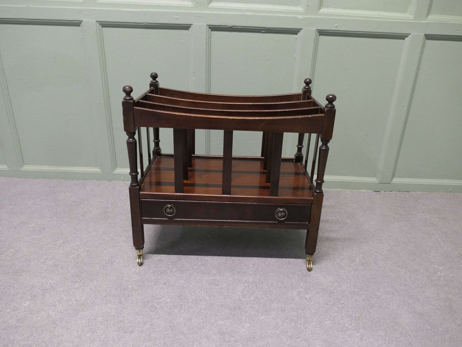 English Walnut Canterbury Magazine Stand This Is A Pretty Little Piece. photo Home Decor