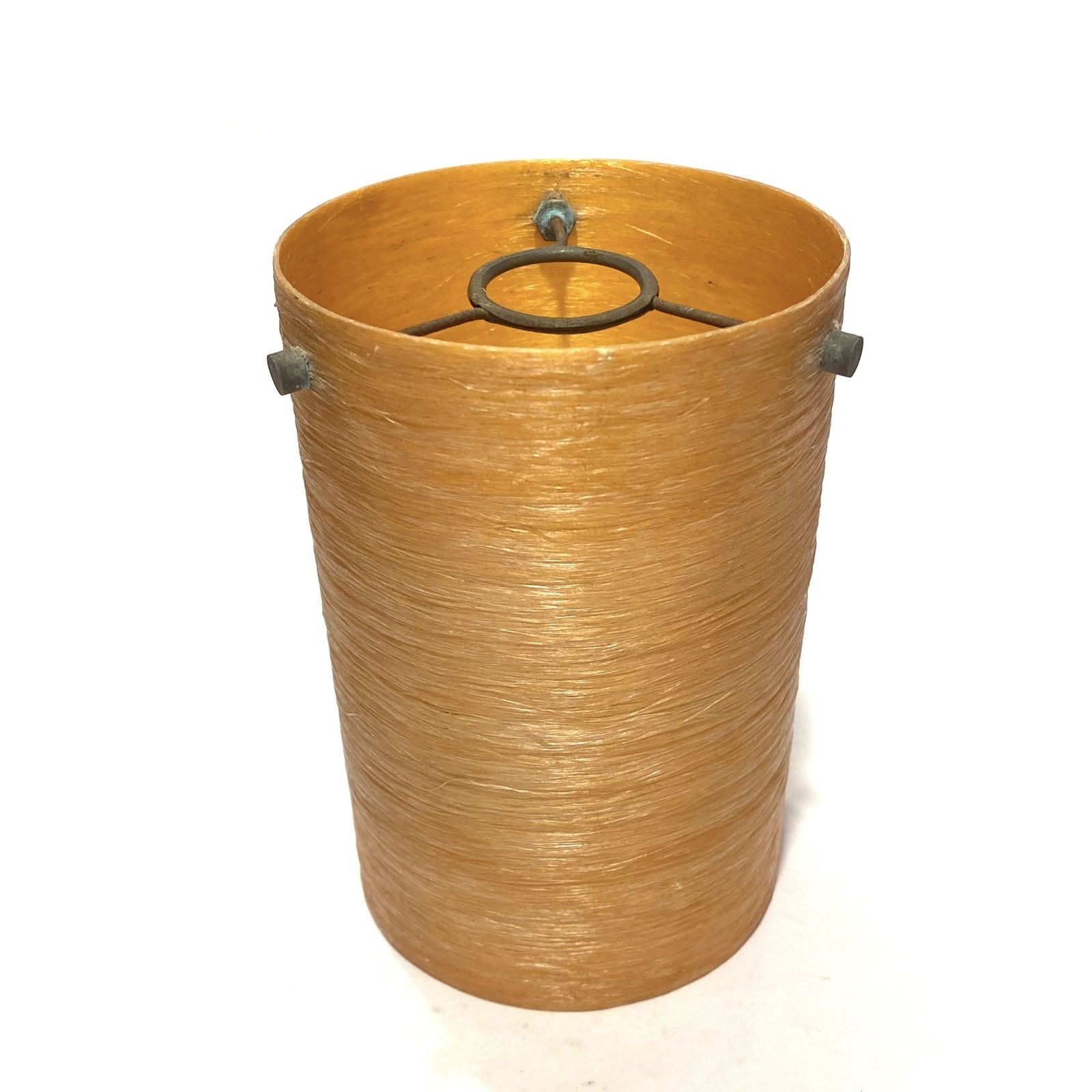 Vintage Shattaline Spun Fibreglass Lampshade 6" X 4" In Apricot/Light Orange photo Lighting