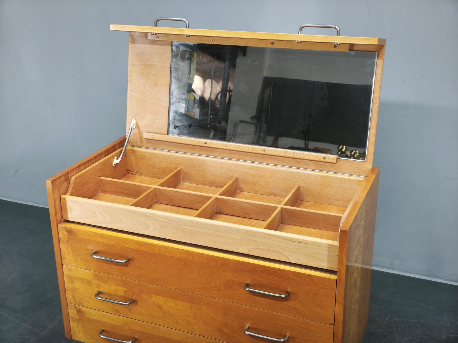 photo furniture 1970s Up Zavody Czech Mid Century Vanity Chest With Mirror