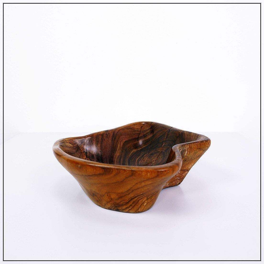 Brutalist Wood Bowl In The Spirit Of Alexandre Noll   1960s photo vinterior